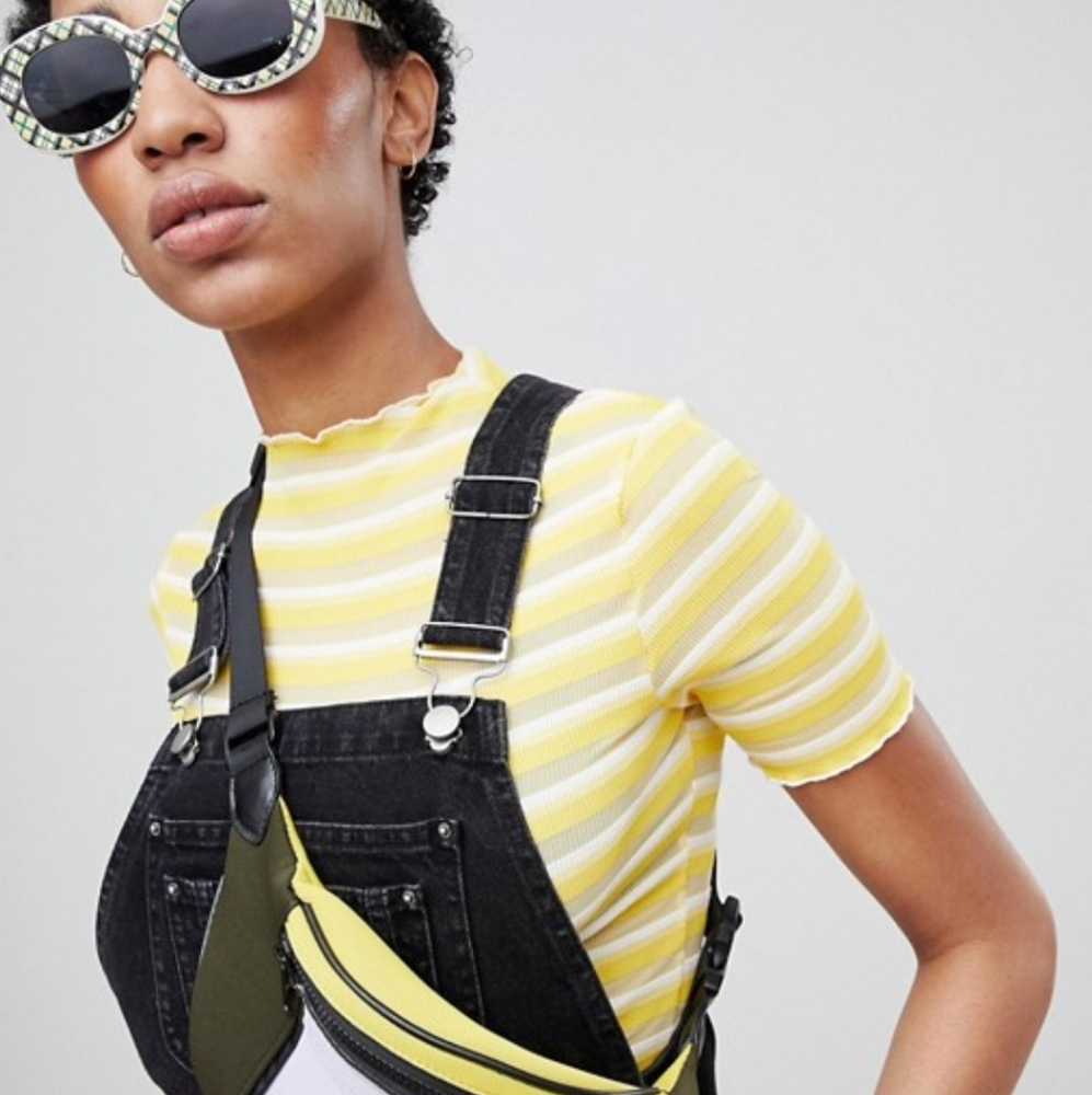 VTG 90s Calvin Klein Denim Overall Dress - Picture 7 of 16